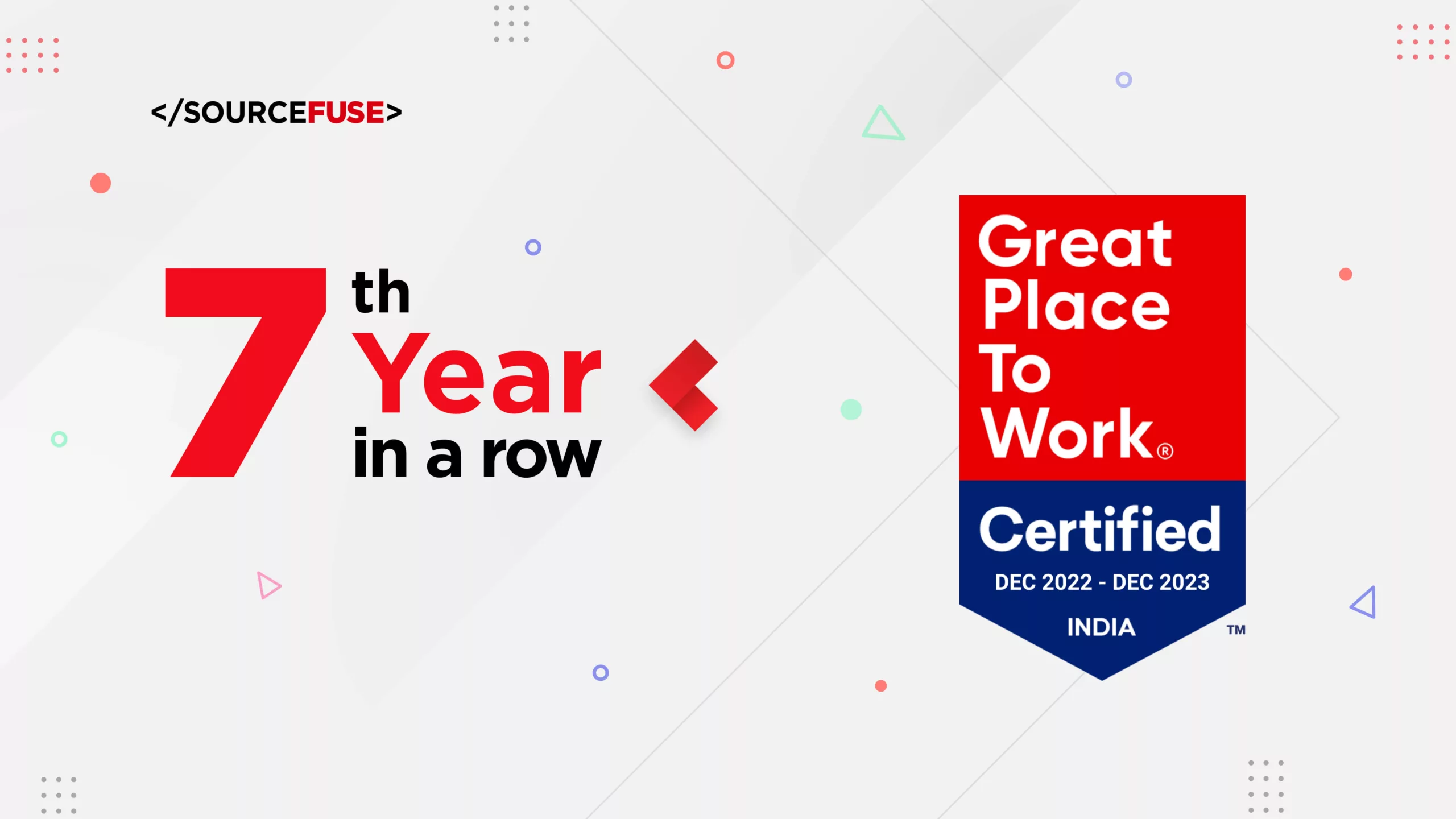 Great Place to Work – SourceFuse Recognized for 7th Year Running