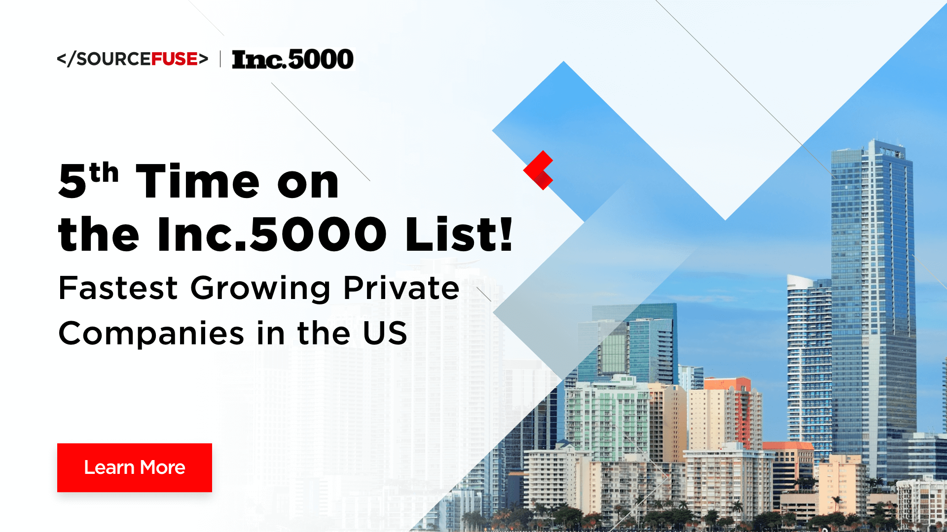 For the 5th Year Running, SourceFuse Makes the Inc. 5000 List of Fastest-Growing Private Companies in America