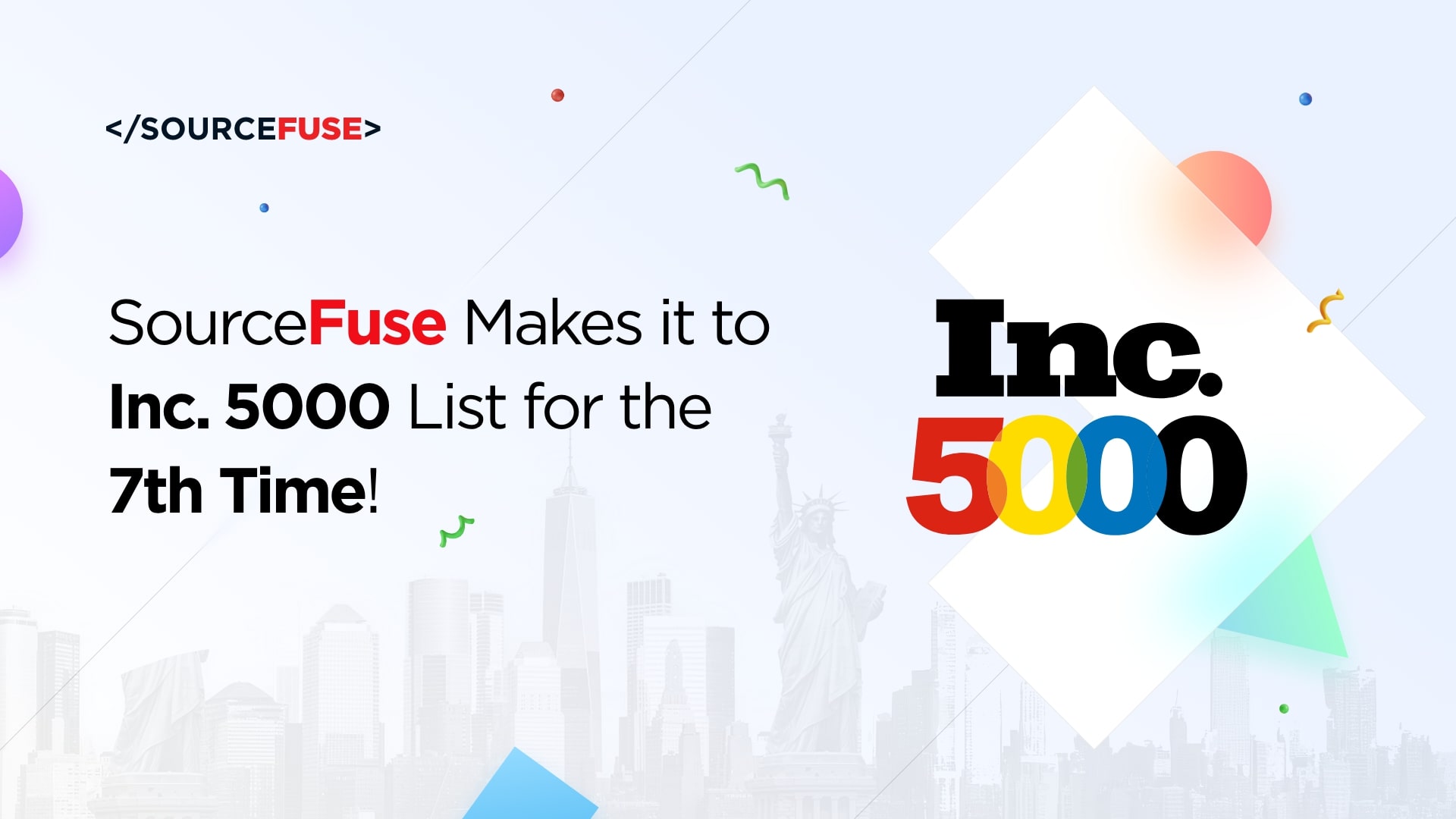 SourceFuse Ranks for Seventh Time on 2025 Inc. 5000 List of Fastest-Growing Private Companies